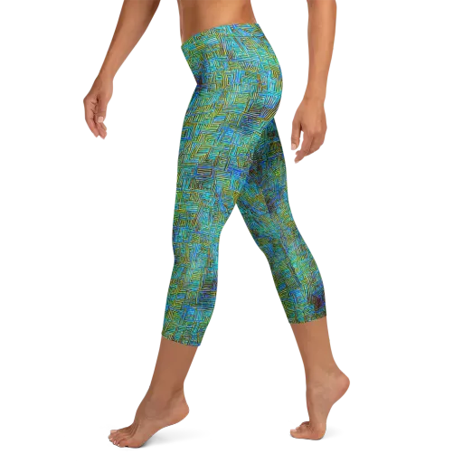 Neon Blueprint on a Capri Leggings