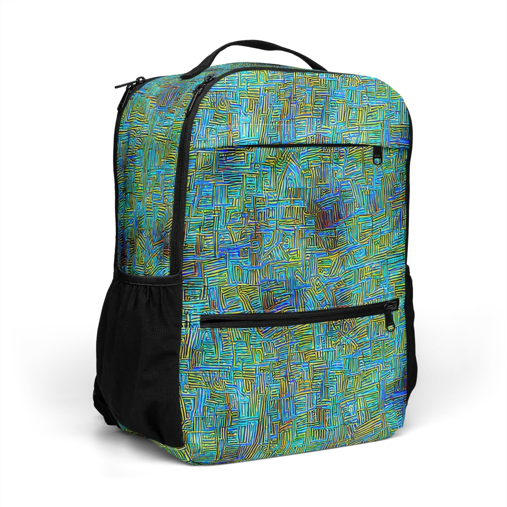 Neon Blueprint on Utility Backpack — Right Front