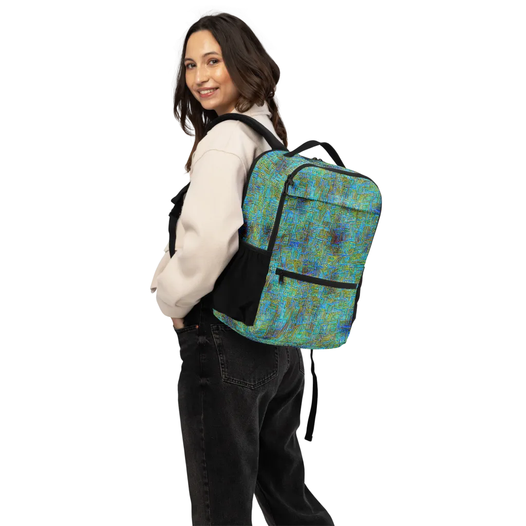Neon Blueprint on Utility Backpack — Back