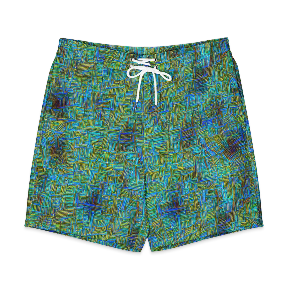 Neon Blueprint on Men's Board Shorts — Front