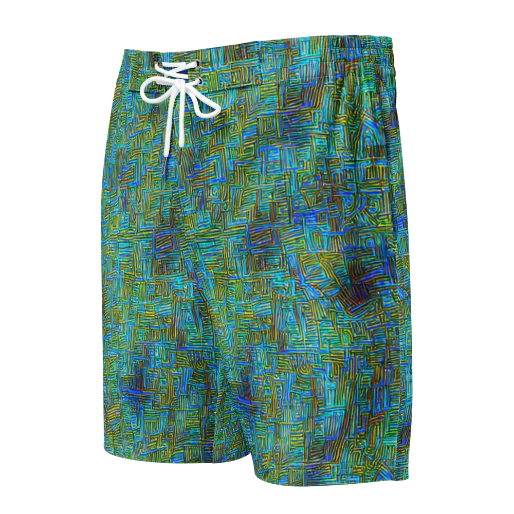 Neon Blueprint on Men's Board Shorts — Front