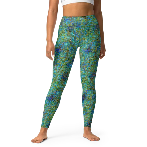 Neon Blueprint on a Yoga Leggings