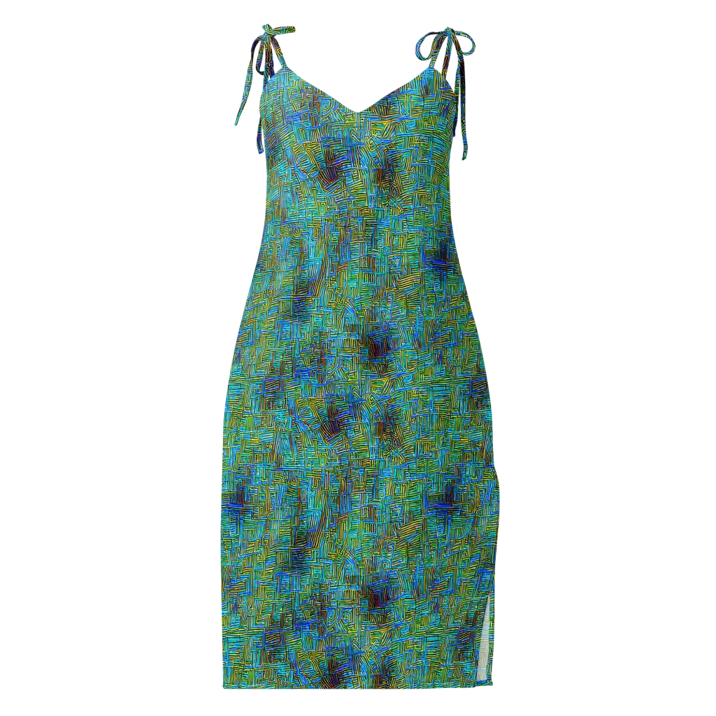 Neon Blueprint on Slip Dress — Front
