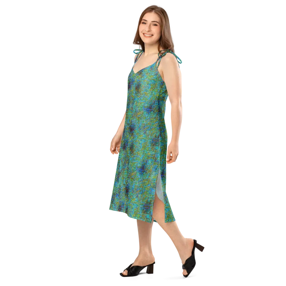 Neon Blueprint on Slip Dress — Left Front