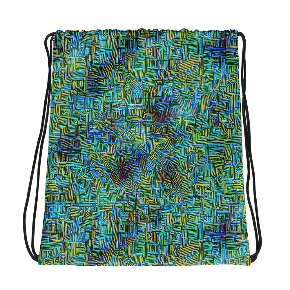 Neon Blueprint on Drawstring Bag — Photo