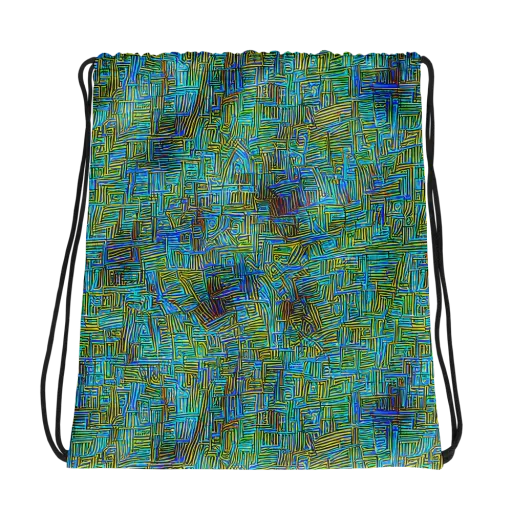 Neon Blueprint on a Drawstring Bag