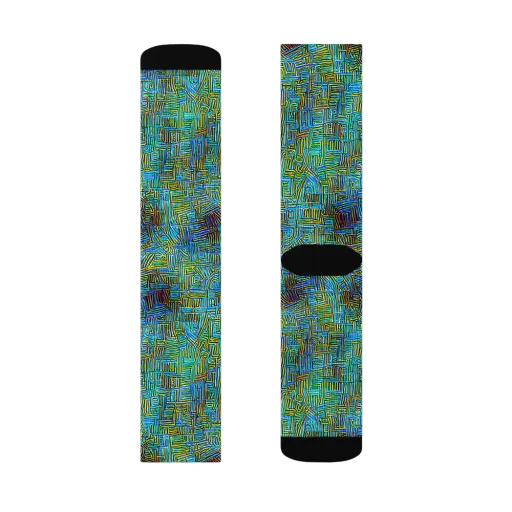 Neon Blueprint on a Socks