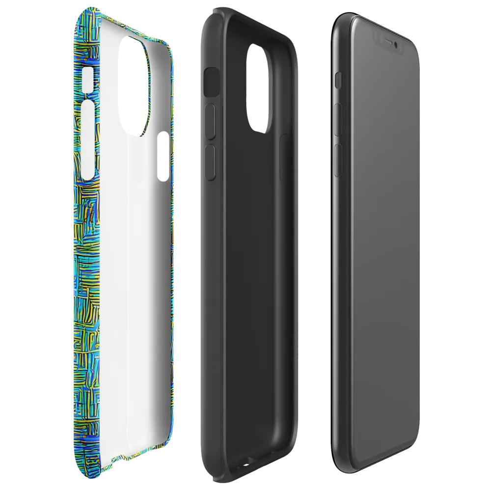 Neon Blueprint on Tough Case for iPhone® — Right