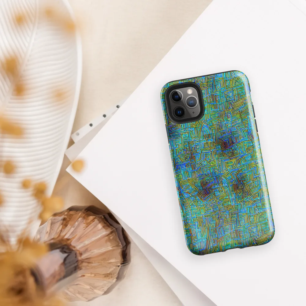 Neon Blueprint on Tough Case for iPhone® — Front