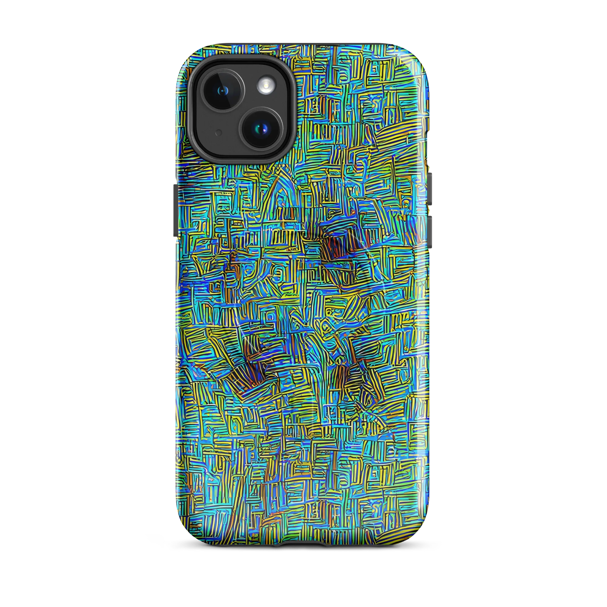 Neon Blueprint on MagSafe Tough Case for iPhone® — Front