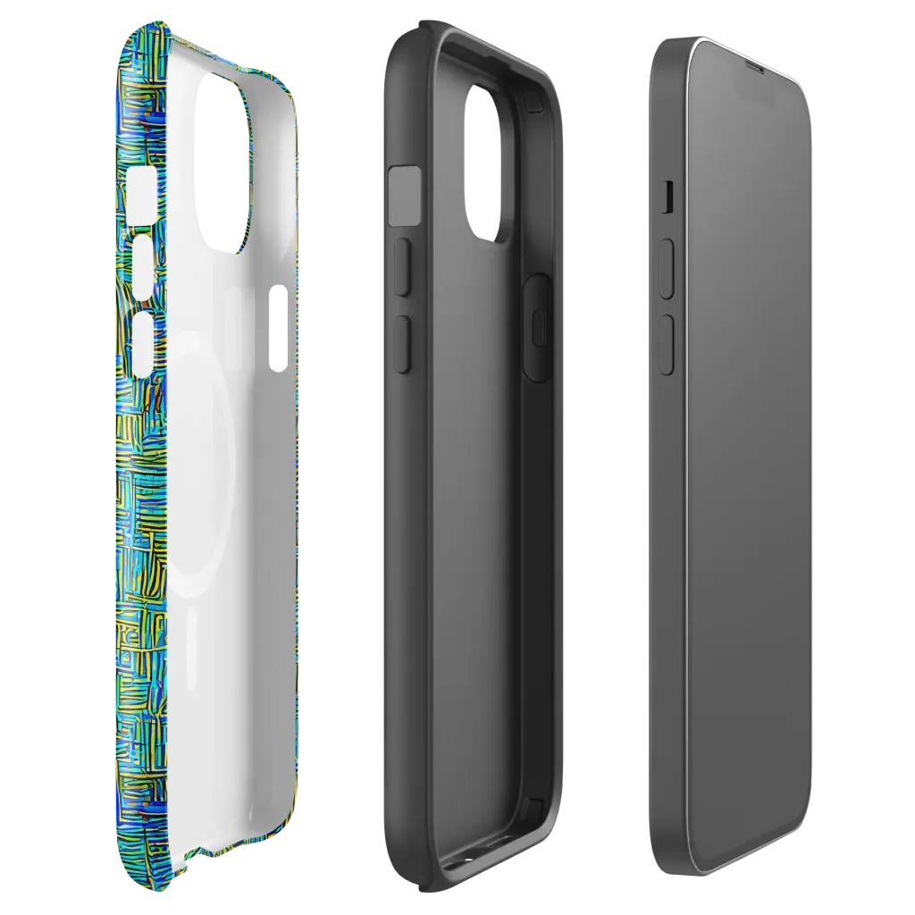 Neon Blueprint on MagSafe Tough Case for iPhone® — Front