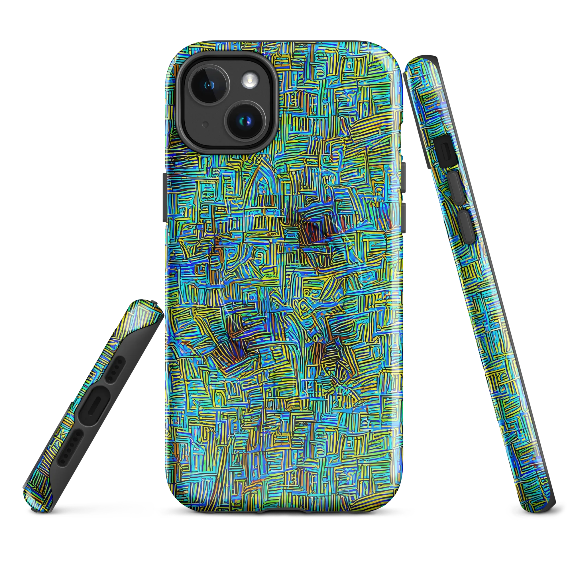 Neon Blueprint on MagSafe Tough Case for iPhone® — Front