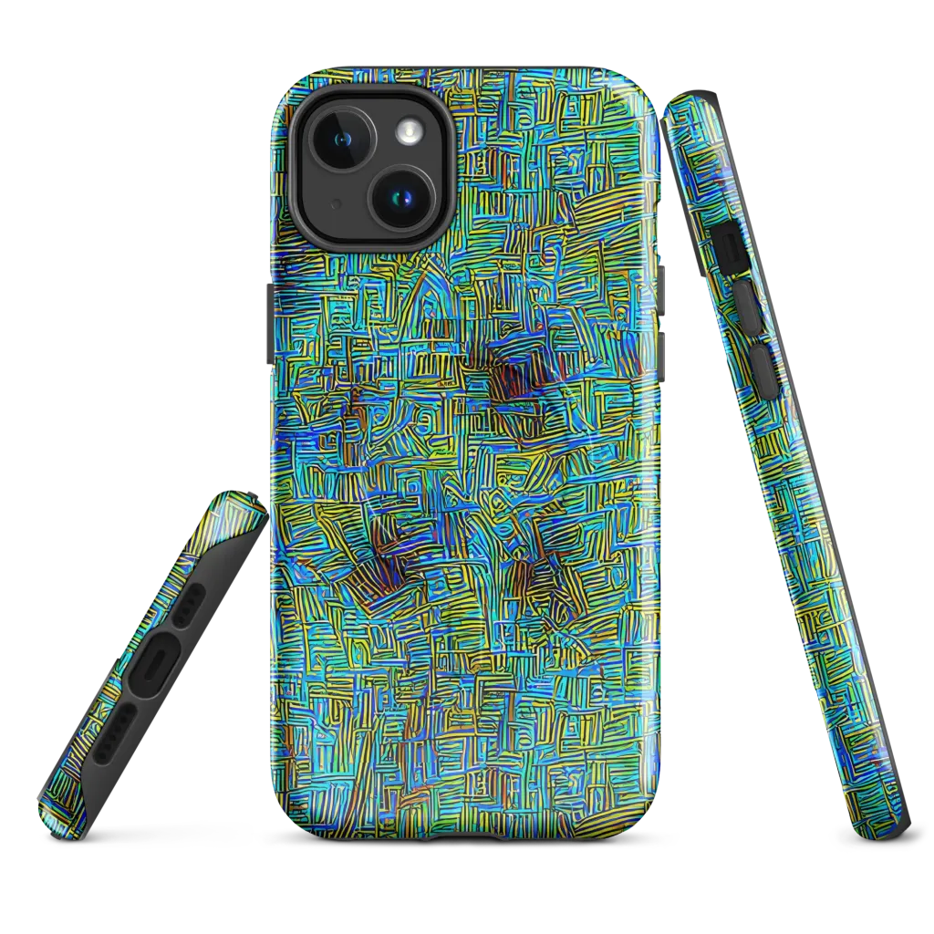 Neon Blueprint on MagSafe Tough Case for iPhone® — Front