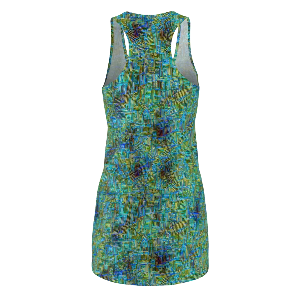 Neon Blueprint on Racerback Dress — Back