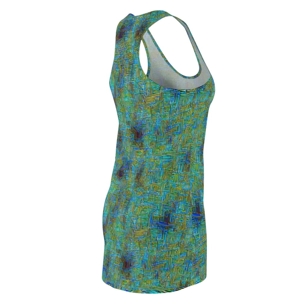 Neon Blueprint on Racerback Dress — Back Side