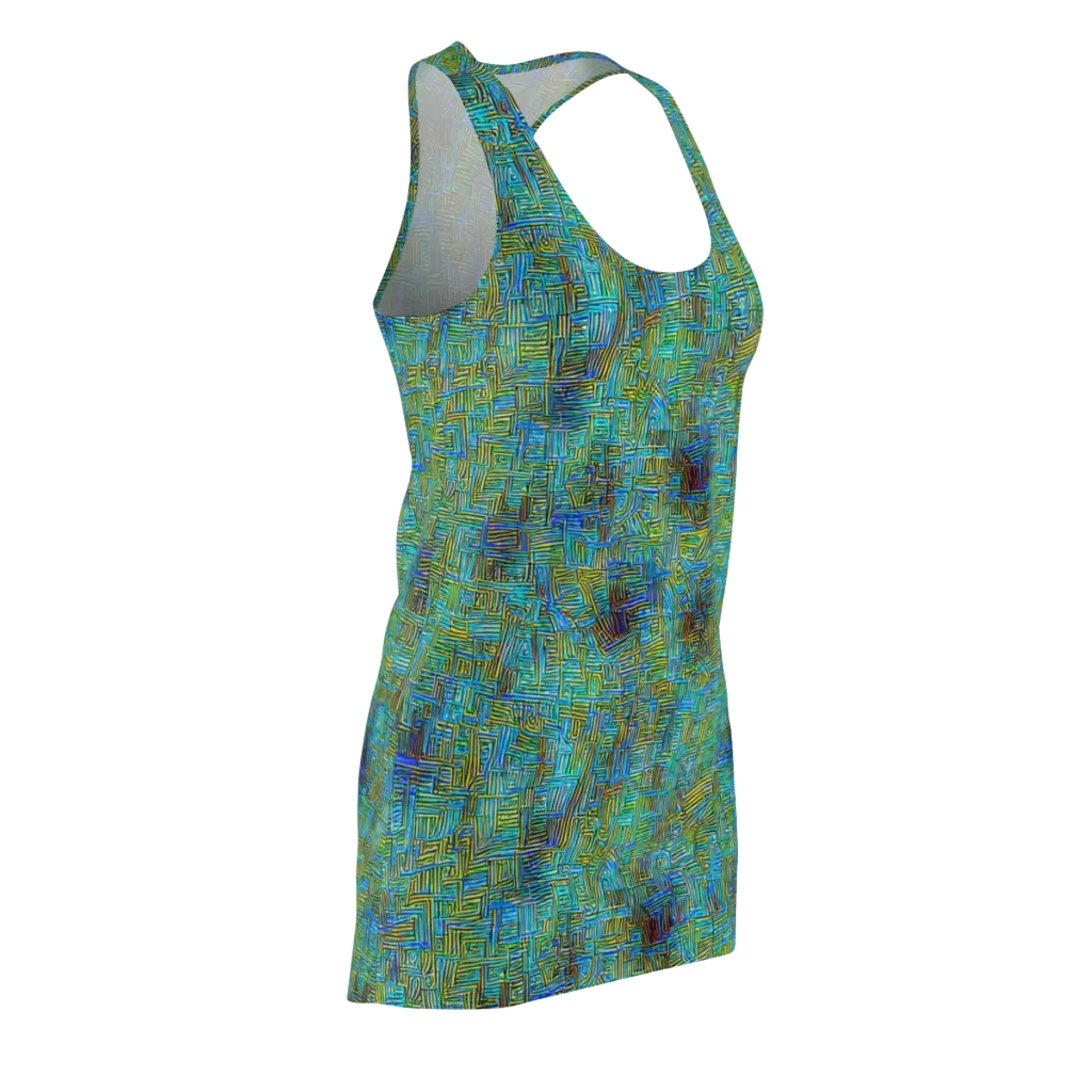 Neon Blueprint on Racerback Dress — Front Side