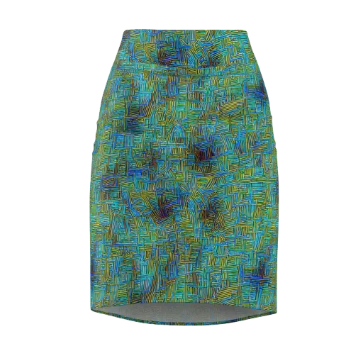 Neon Blueprint on a Pencil Skirt