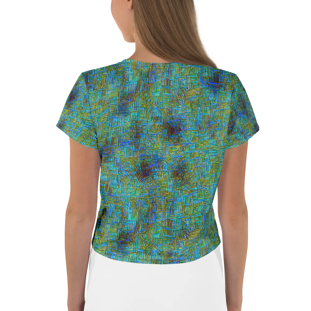 Neon Blueprint on Crop Tee — Back
