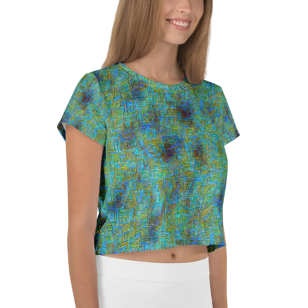 Neon Blueprint on Crop Tee — Right