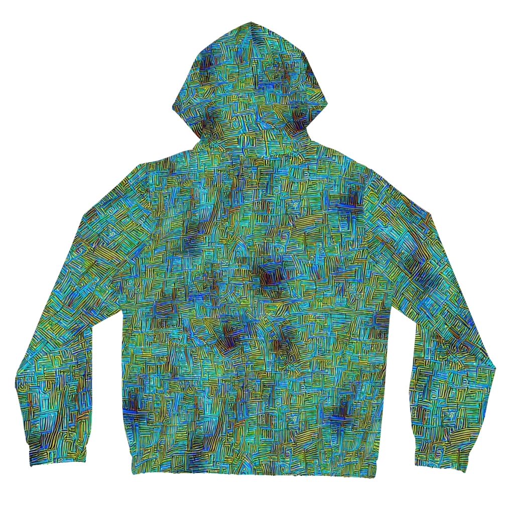 Neon Blueprint on Women's Full-Zip Hoodie — Back