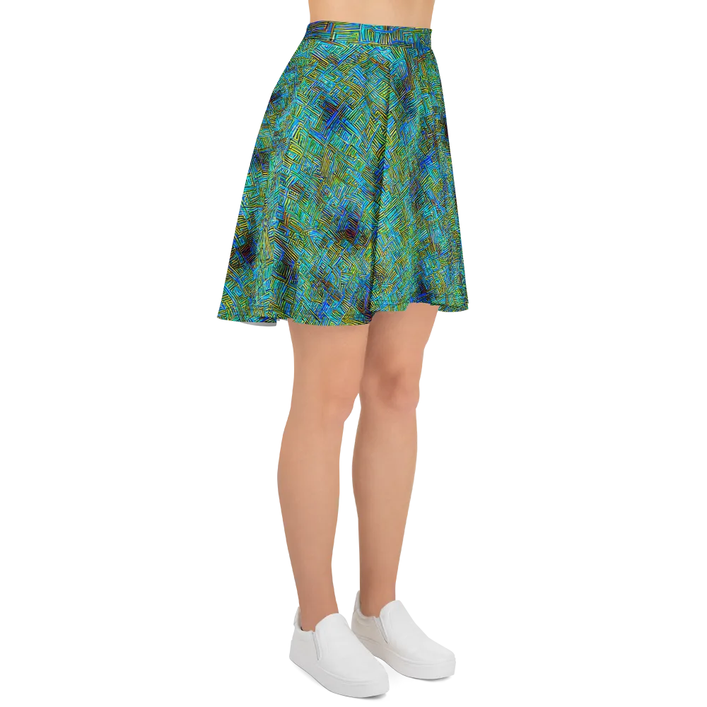 Neon Blueprint on Skater Skirt — Right