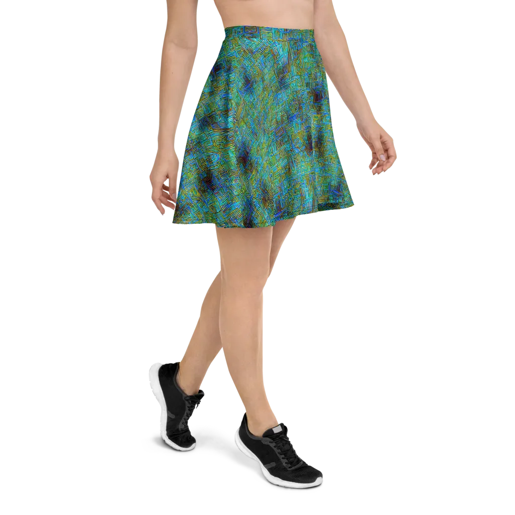 Neon Blueprint on Skater Skirt — Right