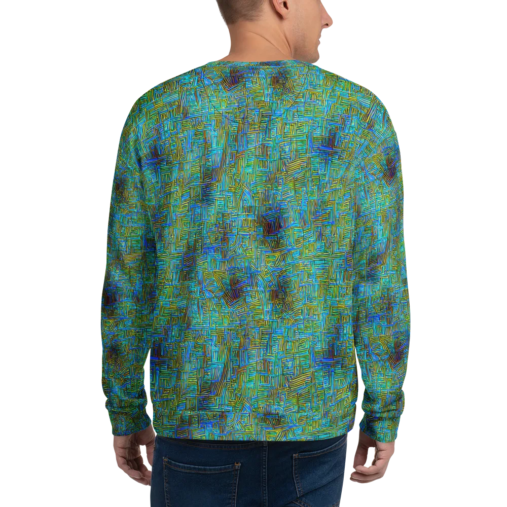 Neon Blueprint on Sweatshirt — Back