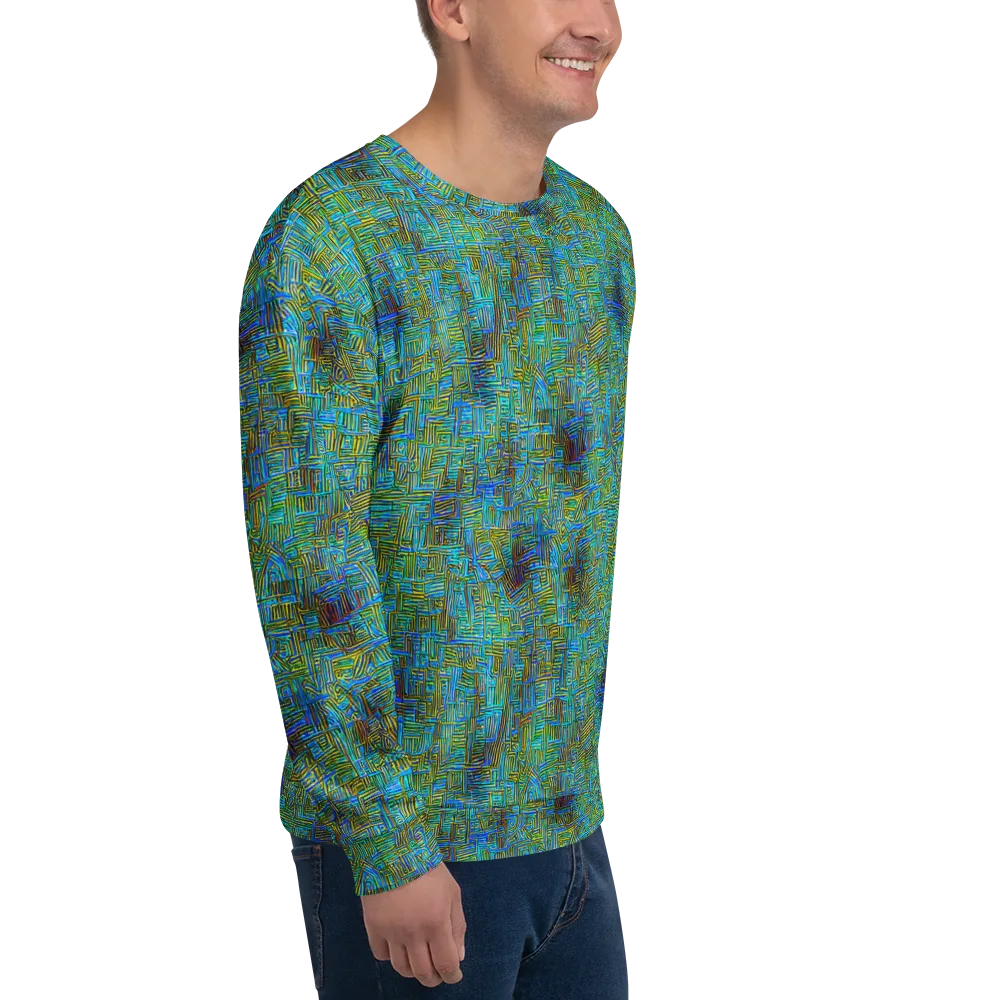 Neon Blueprint on Sweatshirt — Right Front