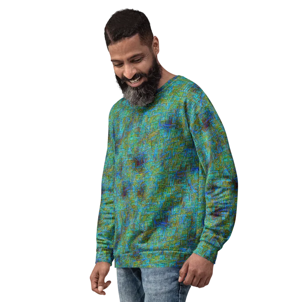 Neon Blueprint on Sweatshirt — Left Front