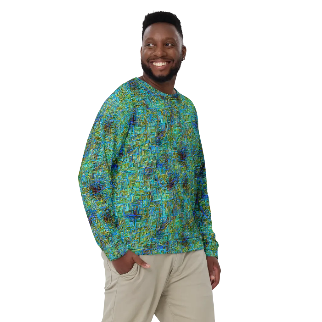 Neon Blueprint on Sweatshirt — Front