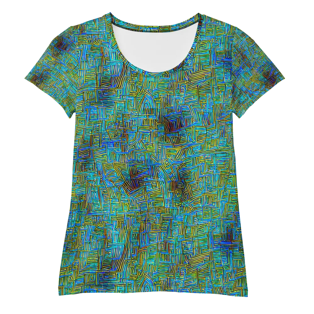Neon Blueprint on Women's Athletic T-Shirt — Front