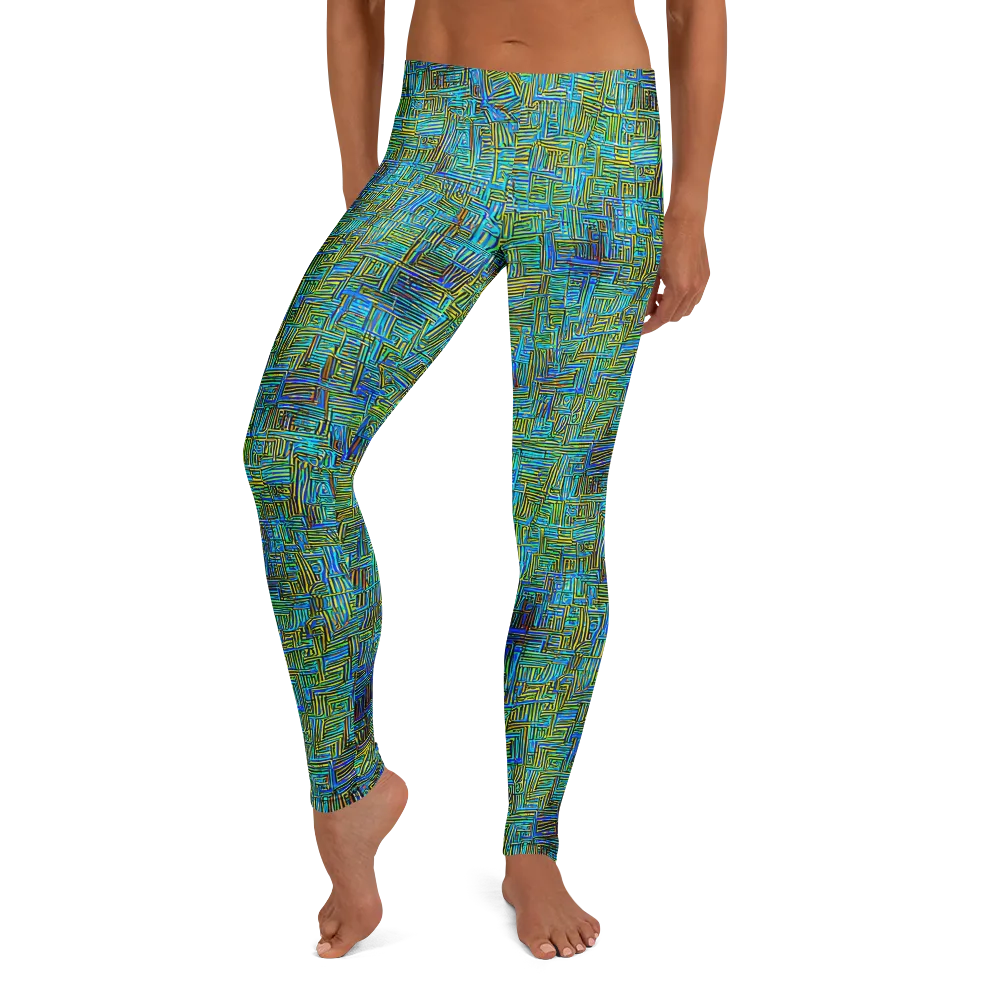 Neon Blueprint on Leggings — Front