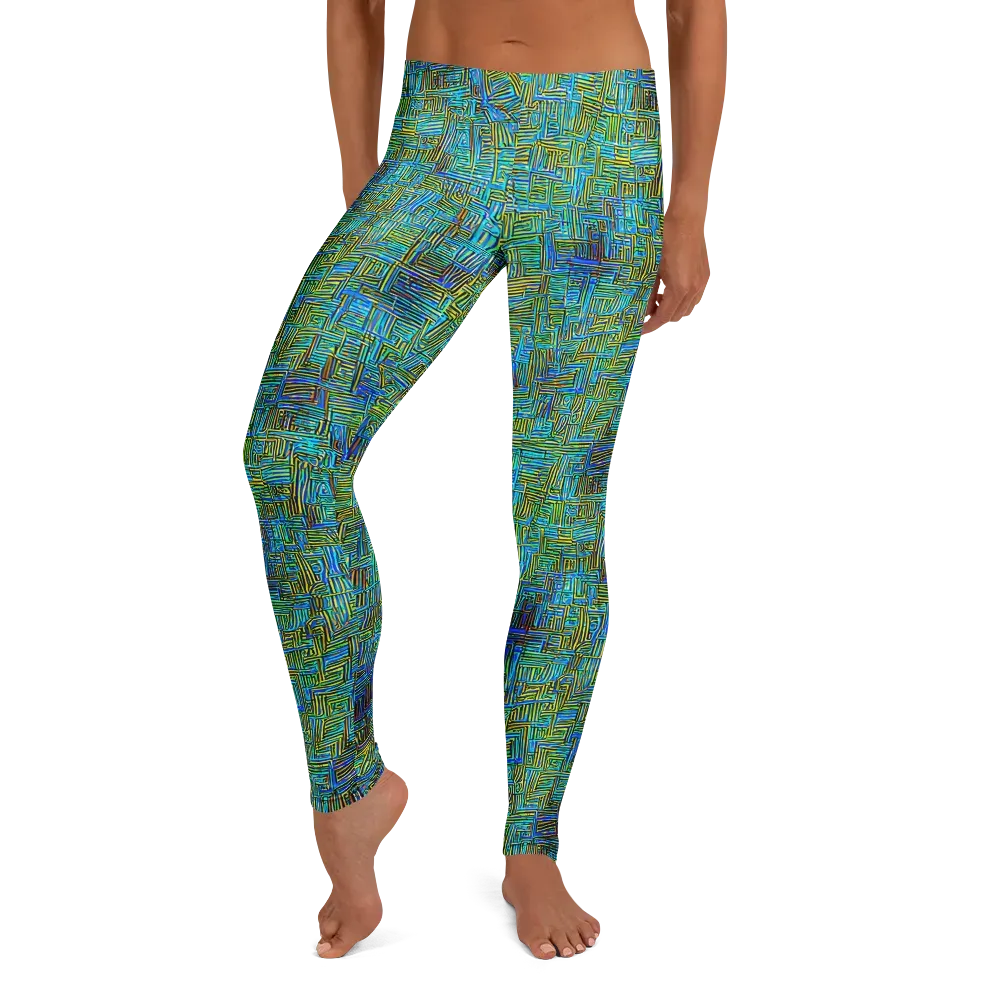 Neon Blueprint on Leggings — Front