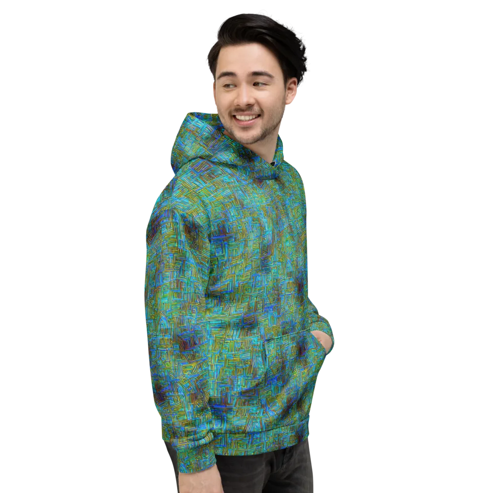 Neon Blueprint on Hoodie — Right