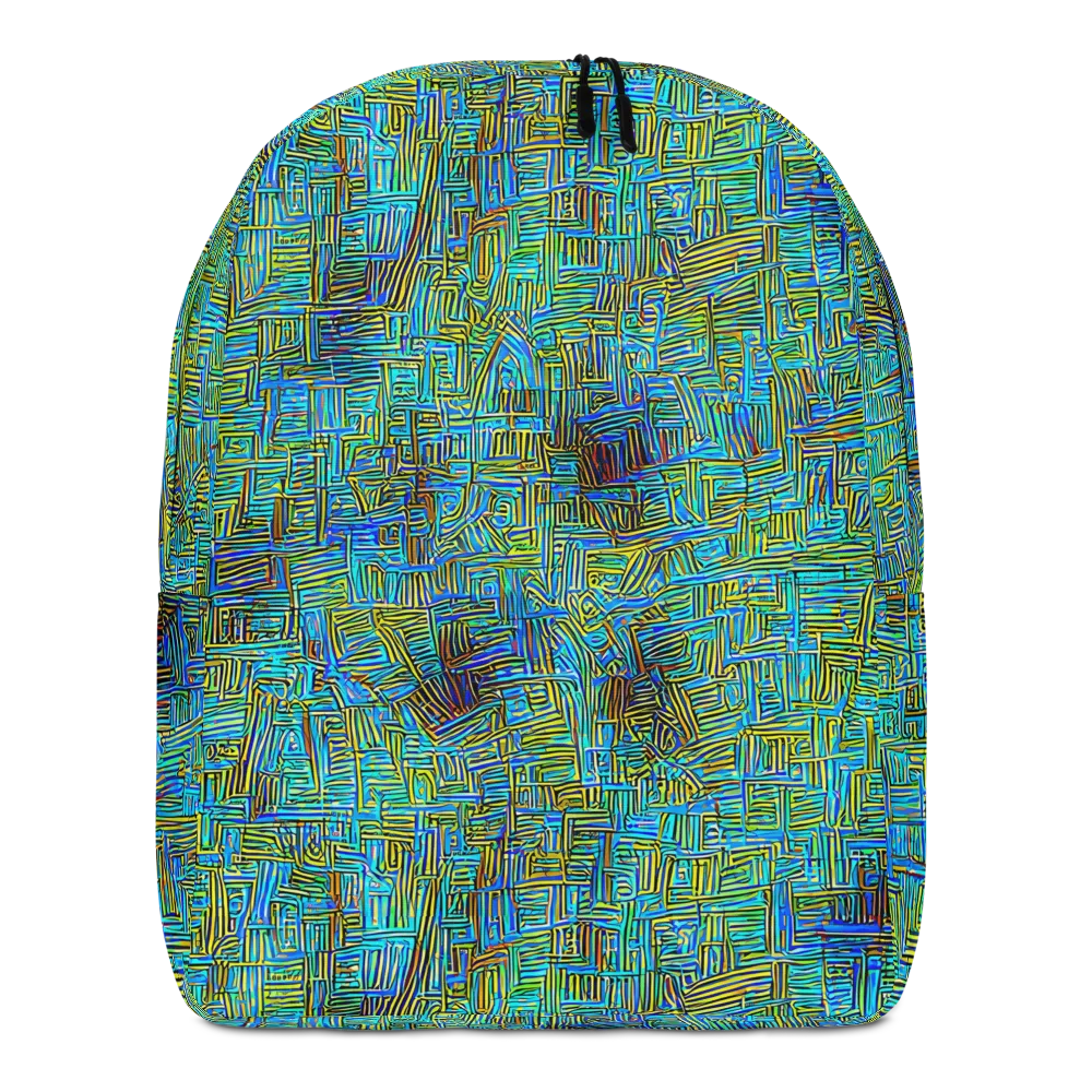 Neon Blueprint on Minimalist Backpack — Front
