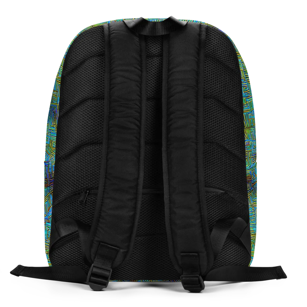 Neon Blueprint on Minimalist Backpack — Back
