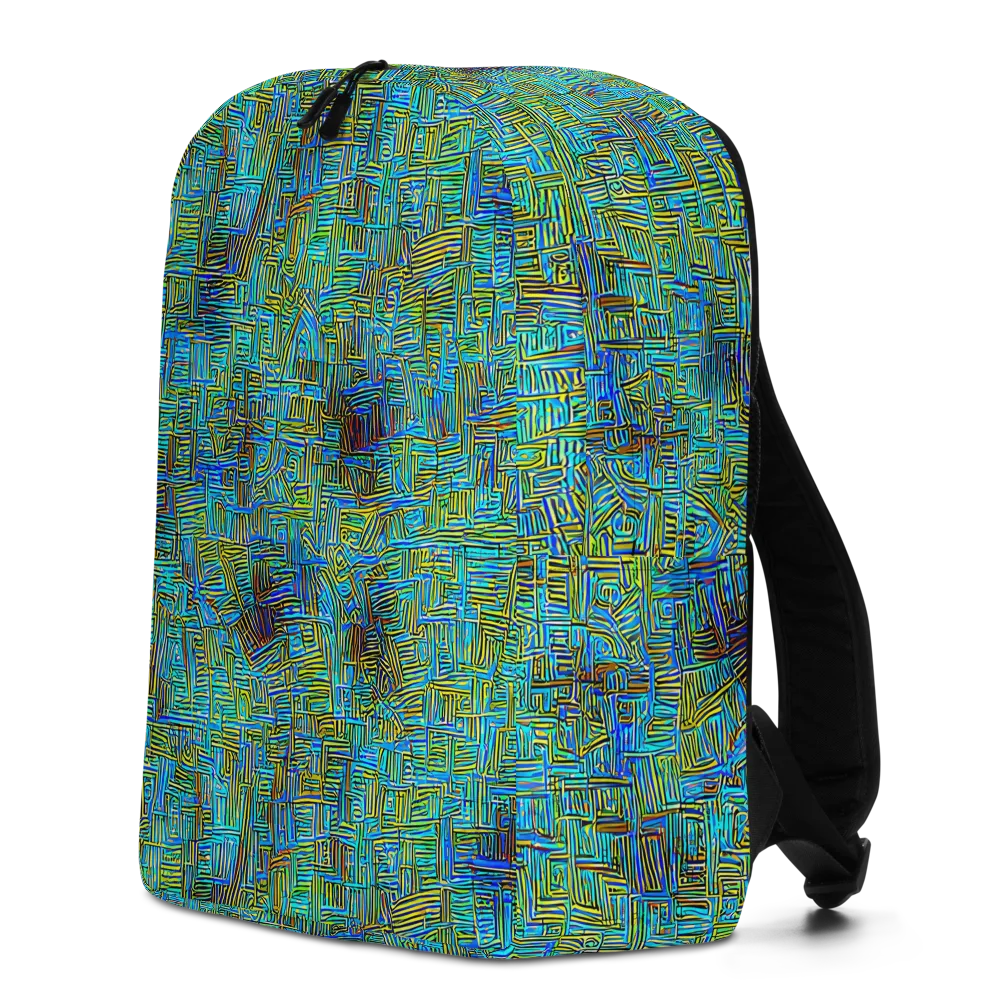Neon Blueprint on Minimalist Backpack — Left