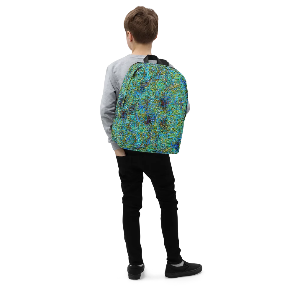 Neon Blueprint on Minimalist Backpack — Right Front