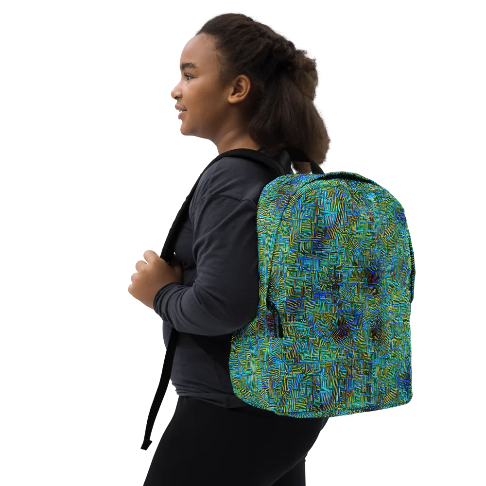 Neon Blueprint on Minimalist Backpack — Right Front
