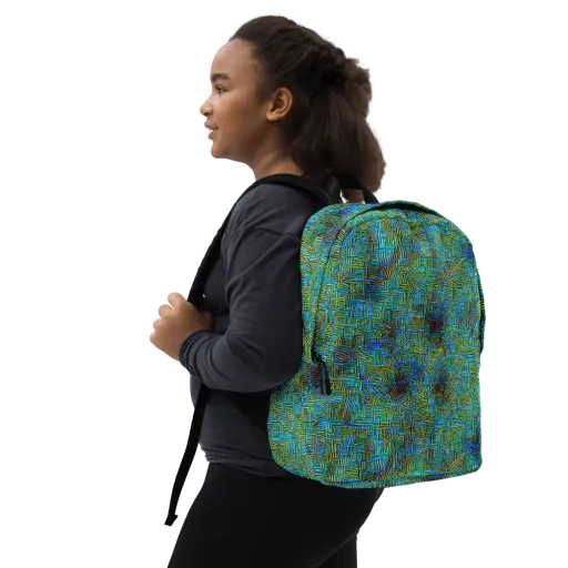 Neon Blueprint on a Minimalist Backpack