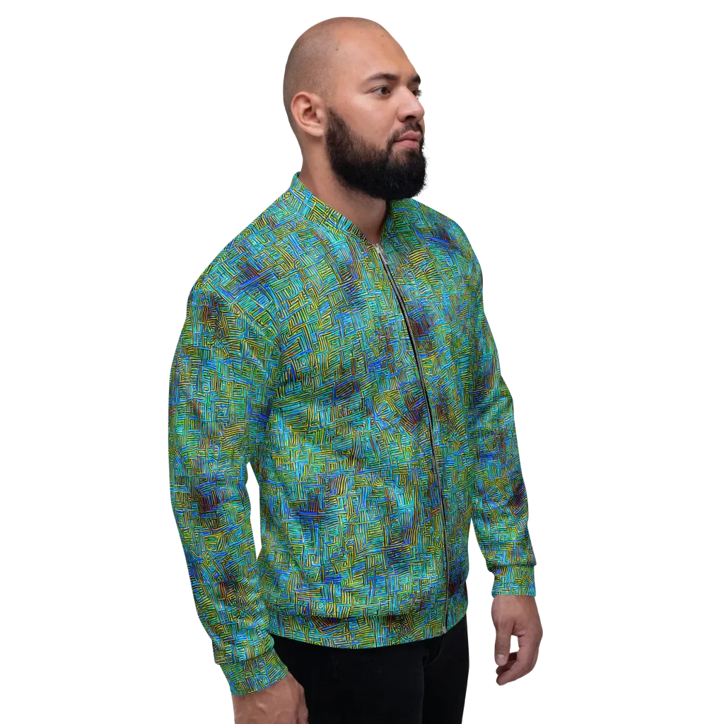 Neon Blueprint on Bomber Jacket — Right