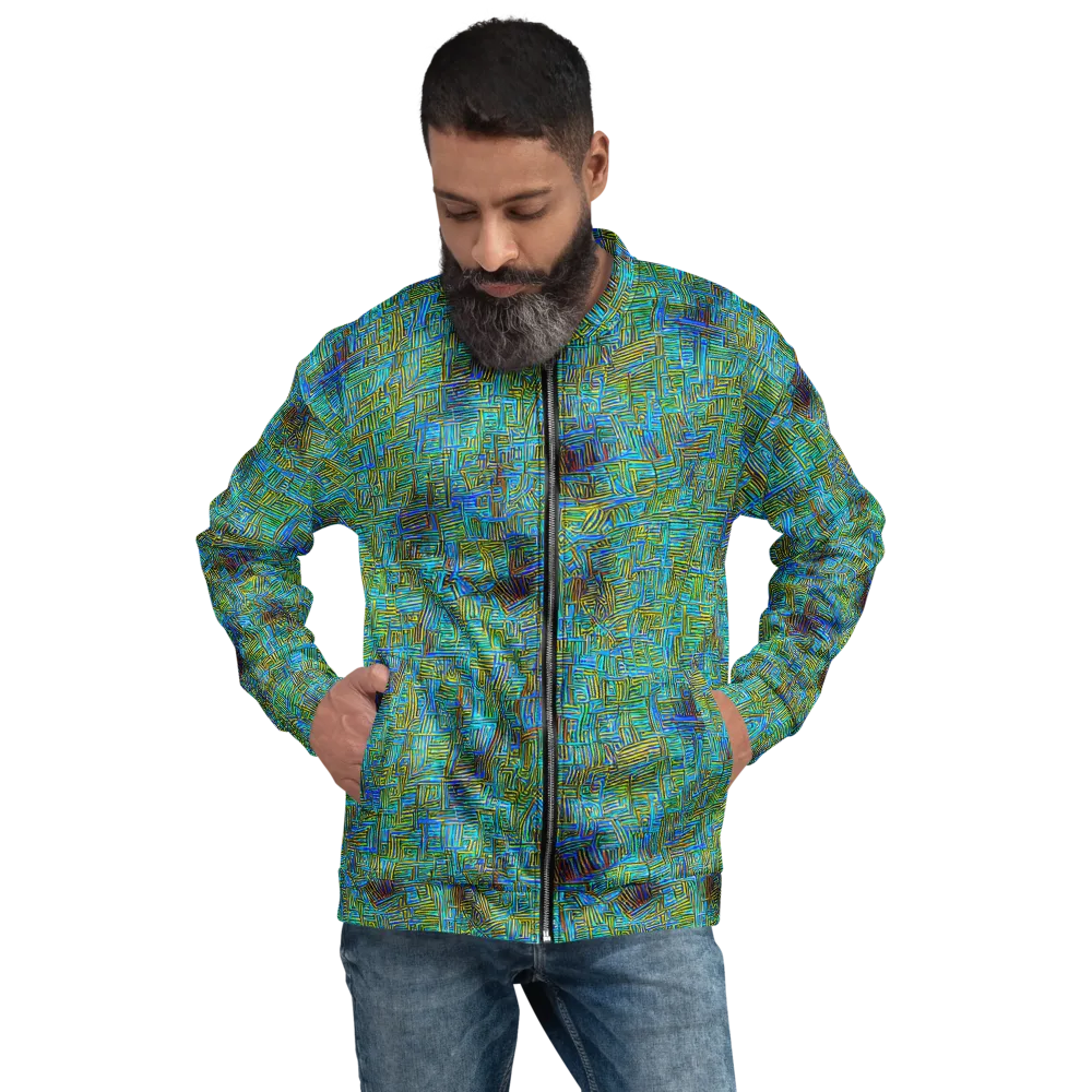 Neon Blueprint on Bomber Jacket — Front