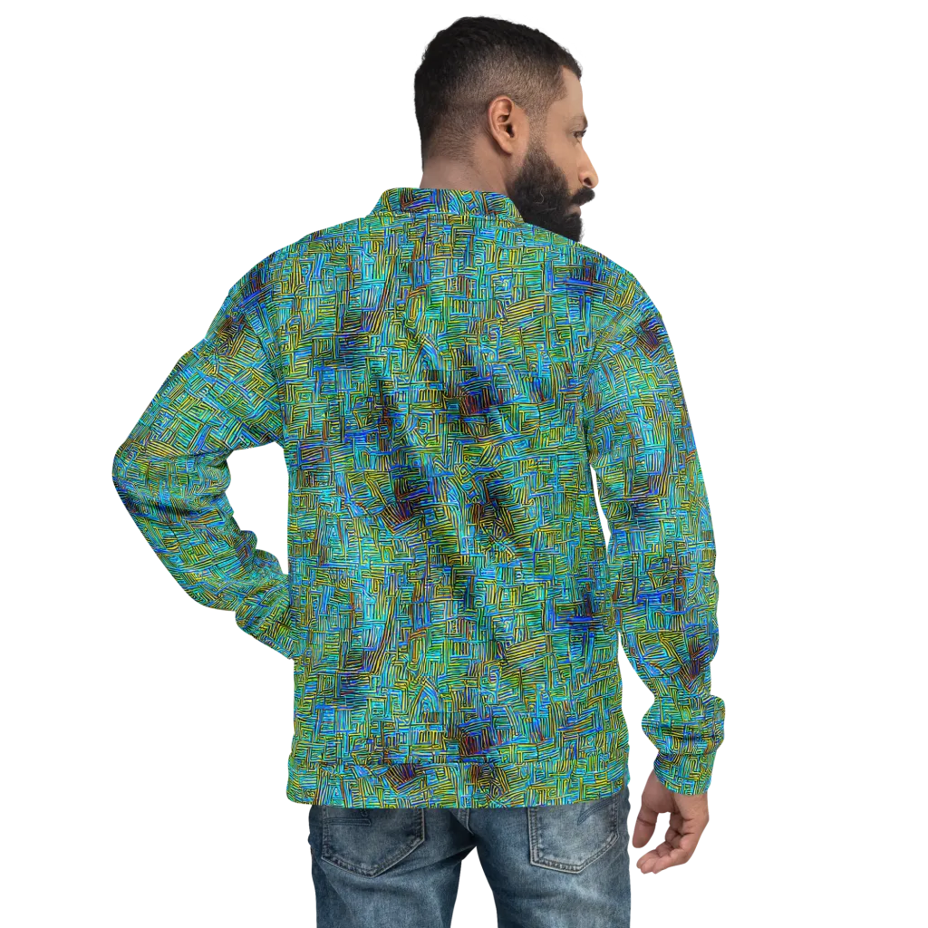 Neon Blueprint on Bomber Jacket — Back