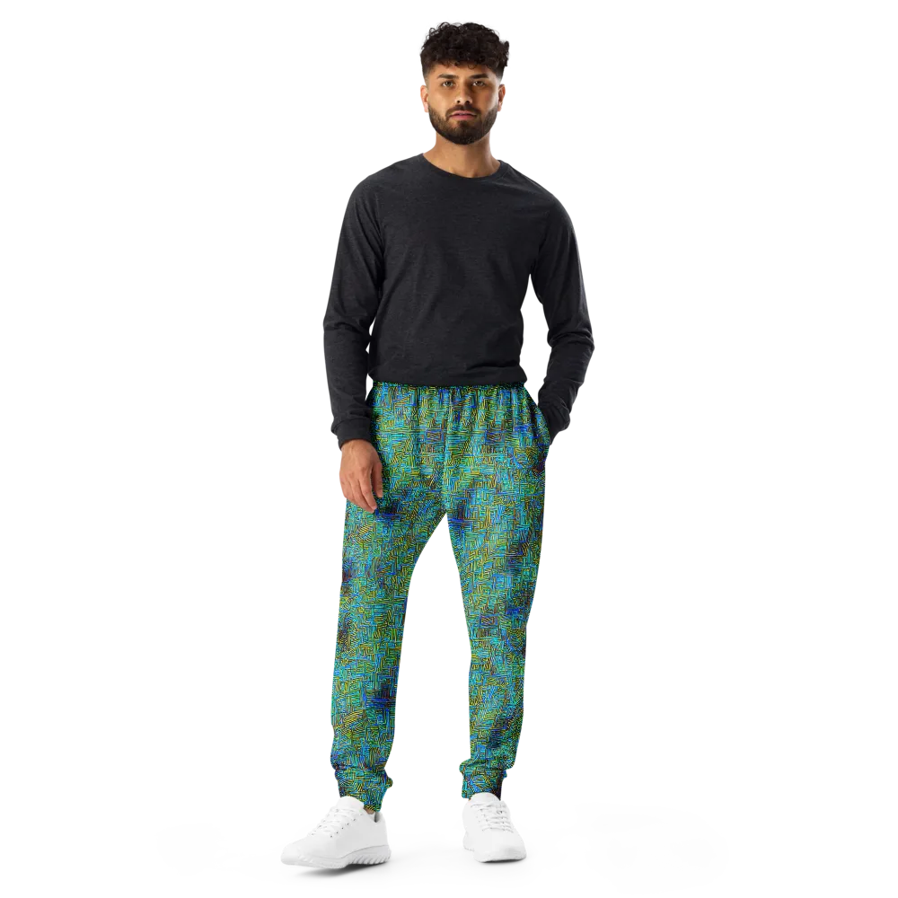 Neon Blueprint on Men's Joggers — Front