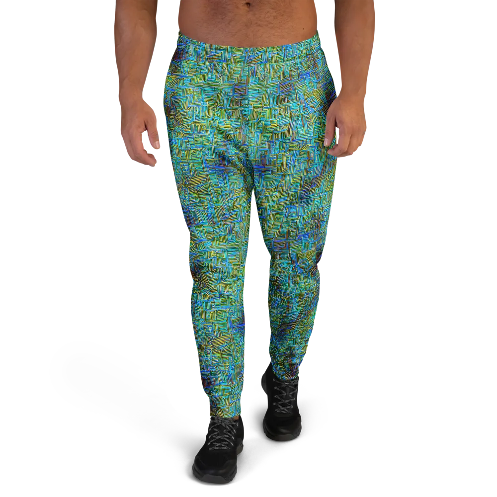 Neon Blueprint on Men's Joggers — Front
