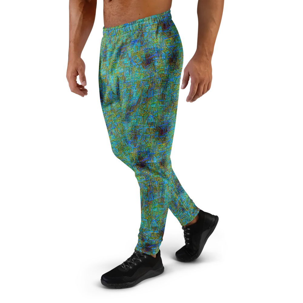Neon Blueprint on Men's Joggers — Left