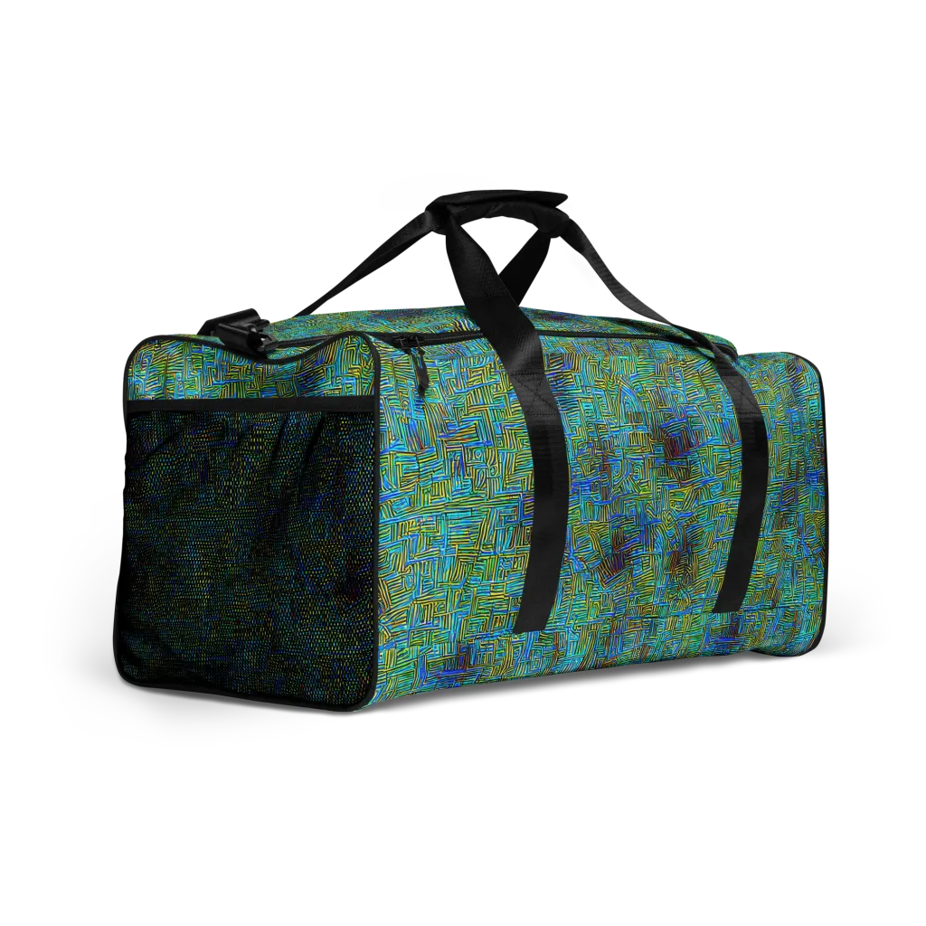 Neon Blueprint on Duffle Bag — Right Front