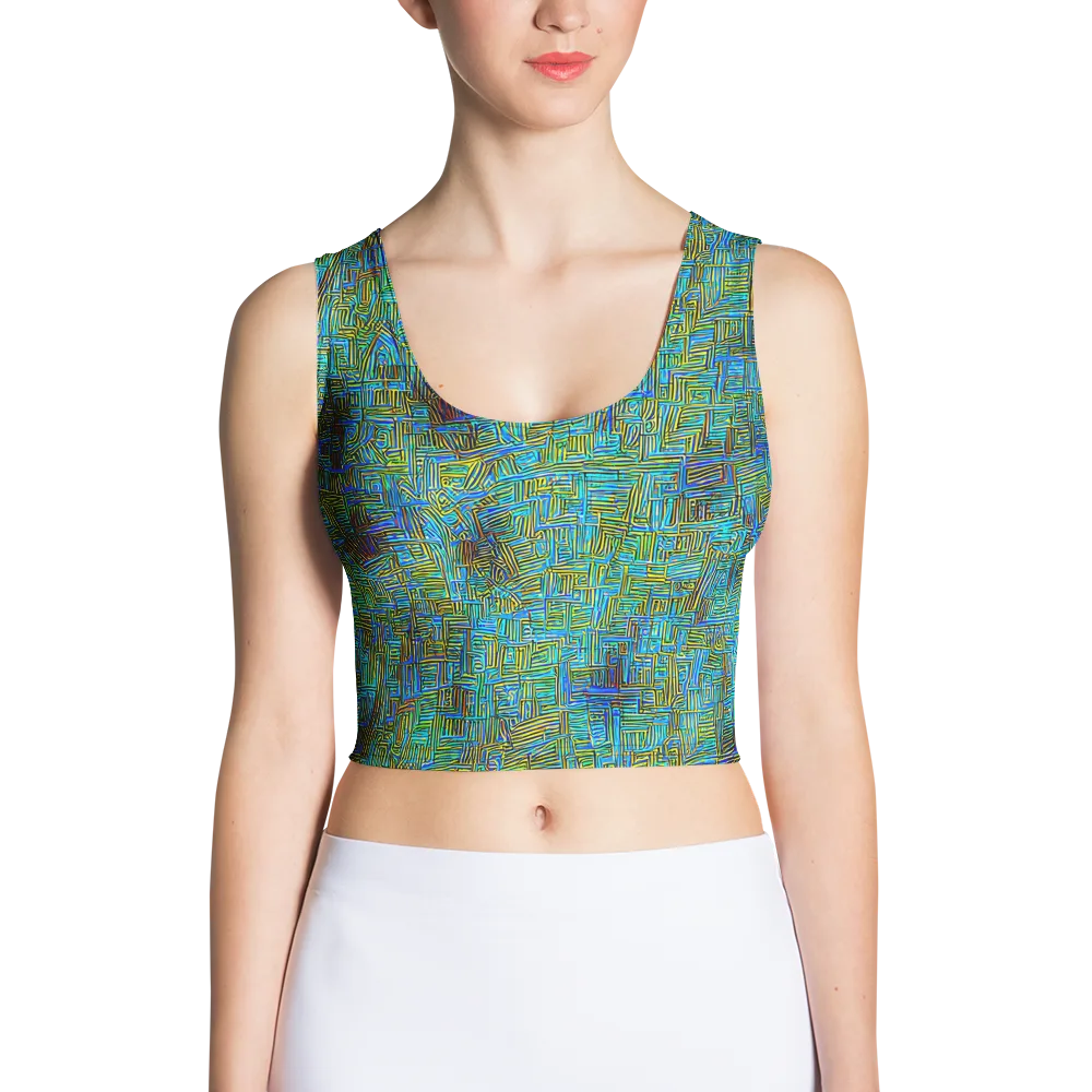 Neon Blueprint on Crop Top — Front