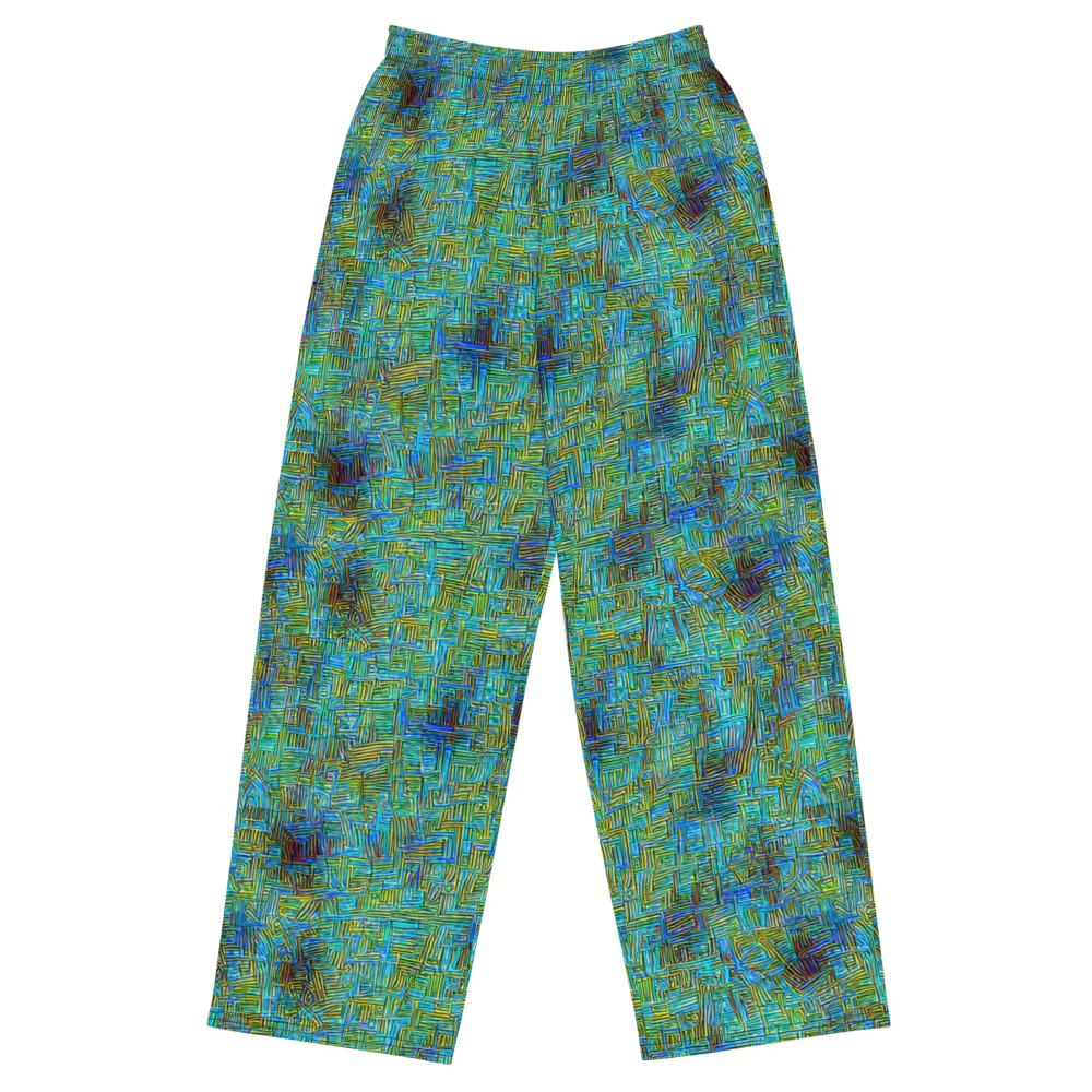 Neon Blueprint on Wide-Leg Pants — Front