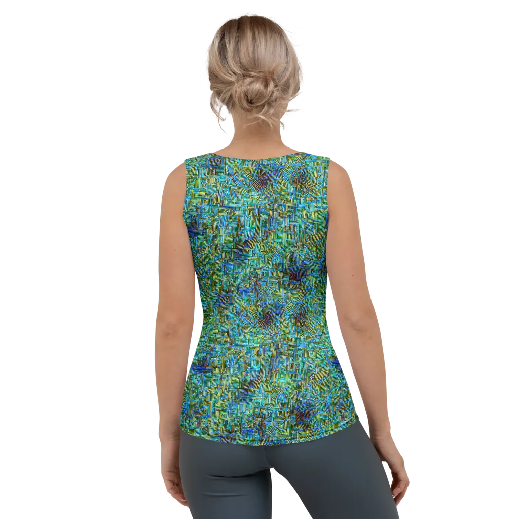 Neon Blueprint on Women's Tank Top — Back